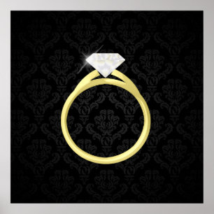 Diamond Solitaire Ring Poster