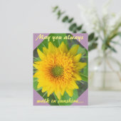Diamond Sonnenblume mit inspirierend Postkarte (Stehend Vorderseite)