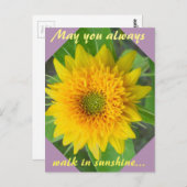 Diamond Sonnenblume mit inspirierend Postkarte (Vorne/Hinten)