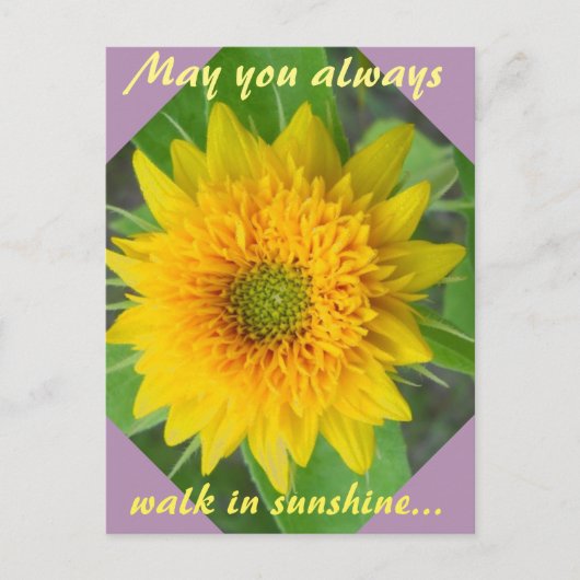 Diamond Sonnenblume mit inspirierend Postkarte (Vorderseite)
