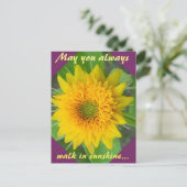 Diamond Sonnenblume mit inspirierend Postkarte (Stehend Vorderseite)