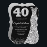 Diamond Sparkle Dress 40. Geburtstag Party Black Einladung<br><div class="desc">Diamond Sparkle Dress 40. Geburtstag Party Schwarze Einladung Variationen zu den Einladungen und passende Artikel in unserem Shop</div>