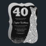 Diamond Sparkle Dress 40. Geburtstag Party Black Einladung<br><div class="desc">Diamond Sparkle Dress 40. Geburtstag Party Schwarze Einladung Variationen zu den Einladungen und passende Artikel in unserem Shop</div>