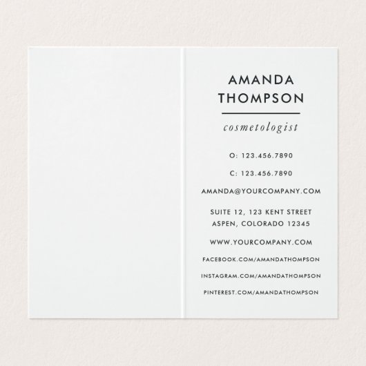Diamond Sparkle Glitzer Business Card Visitenkarten (Innenseite Aufgefaltet)