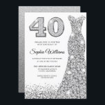 Diamond Sparkle Glitzer Dress 40. Geburtstag Party Einladung<br><div class="desc">Diamond Sparkle Glitzer Dress 40. Geburtstagsfeier Party Einladung Variationen zu den Einladungen und passenden Artikeln in unserem Shop</div>
