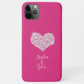 Diamond Sparkle Heart, DIY Names Script, Deep Pink Case-Mate iPhone Hülle (Rückseite)