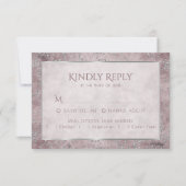 Diamond Sparkle | Mauve und Silver Glitzer Entree RSVP Karte (Vorderseite)