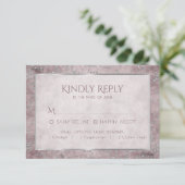 Diamond Sparkle | Mauve und Silver Glitzer Entree RSVP Karte (Stehend Vorderseite)