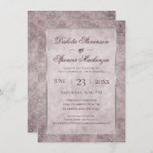 Diamond Sparkle | Mauve und Silver Glitzer Wedding Einladung (Vorne/Hinten)