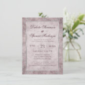Diamond Sparkle | Mauve und Silver Glitzer Wedding Einladung (Stehend Vorderseite)