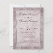 Diamond Sparkle | Mauve und Silver Glitzer Wedding Einladung (Vorderseite)