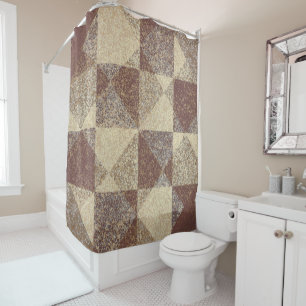 Diamond Square Tile gesprenkelte, matte Erdtöne Duschvorhang