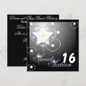Diamond Star 16 . Geburtstag-Cust. Einladung (Vorne/Hinten)