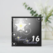 Diamond Star 16 . Geburtstag-Cust. Einladung (Stehend Vorderseite)