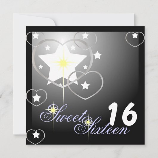 Diamond Star 16 . Geburtstag-Cust. Einladung (Vorderseite)