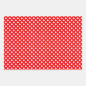 Diamond Star auf Grün, Rot und Weiß Geschenkpapier Set (Vorderseite 2)