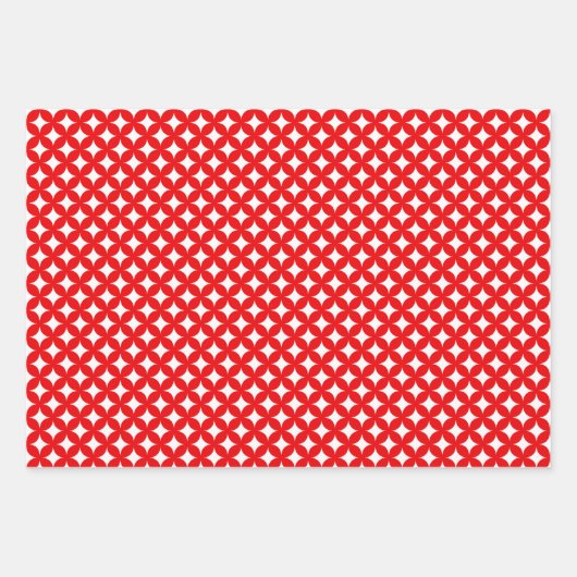 Diamond Star auf Grün, Rot und Weiß Geschenkpapier Set (Vorderseite 2)