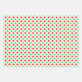 Diamond Star auf Grün, Rot und Weiß Geschenkpapier Set (Vorderseite)