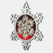DIAMOND STAR , Red Ruby Schneeflocken Zinn-Ornament (Rechts)