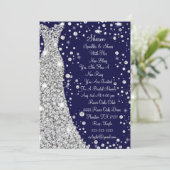 Diamond Studding Wedding Kleid Bridal Einladung (Stehend Vorderseite)