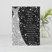 Diamond Studding Wedding Kleid Bridal Einladung (Stehend Vorderseite)