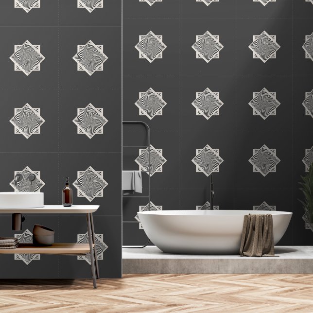 Diamond Swirl Gray Tapete (Badezimmer)