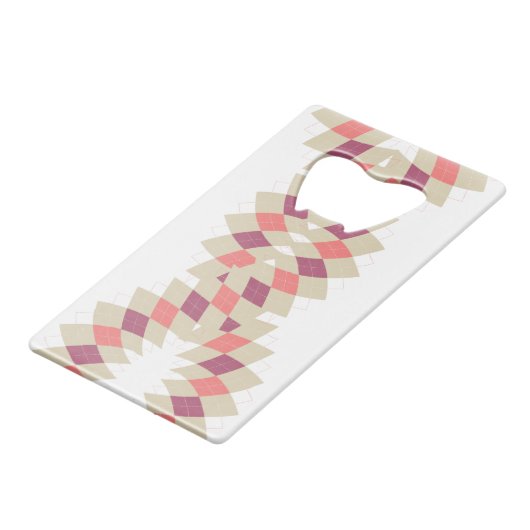 Diamond-Swirl-Muster Geldbeutel Flaschenöffner (Vorderseite Schrägansicht)