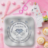 Diamond themed, 85th Birthday Plates, Personalized Pappteller (Party)