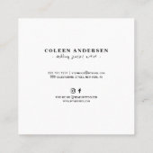 Diamond tiara auf schwarzen Hochzeitsschmuck Quadratische Visitenkarte (Rückseite)