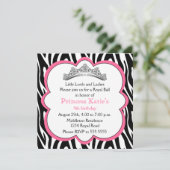 Diamond Tiara Birthday Party Einladung (Stehend Vorderseite)