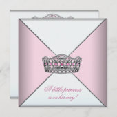 Diamond Tiara Pink Princess Baby Dusche Einladung (Vorne/Hinten)