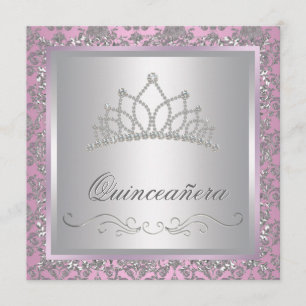 Diamond Tiara Pink Princess Party Einladung