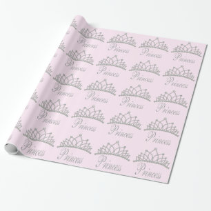 Diamond Tiara Pink Princess Wapping Paper Geschenkpapier
