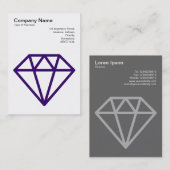 Diamond - Tief Lila auf Weiß Visitenkarte (Vorne/Hinten)