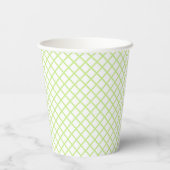 Diamond Trellis Frühling Grün - Weiß Pappbecher (Rückseite)