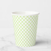Diamond Trellis Frühling Grün - Weiß Pappbecher (Links)