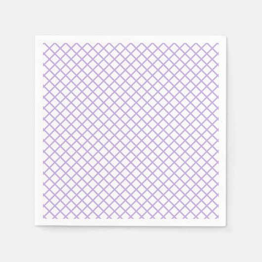 Diamond Trellis Soft Lavendel - Weiß Serviette (Vorderseite)
