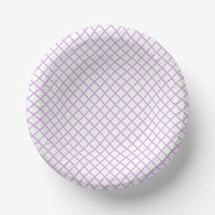 Diamond Trellis Soft Lila - Weiß Pappteller