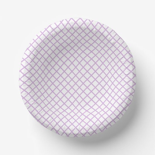 Diamond Trellis Soft Lila - Weiß Pappteller (Vorderseite)