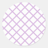 Diamond Trellis Soft Lilac - Weiß Runder Aufkleber (Vorderseite)