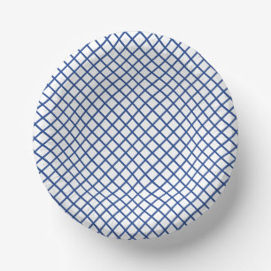 Diamond Trellis True Blue - Weiß Pappteller