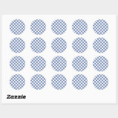 Diamond Trellis True Blue - Weiß Runder Aufkleber (Blatt)