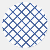 Diamond Trellis True Blue - Weiß Runder Aufkleber (Vorderseite)
