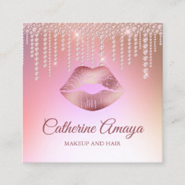 Diamond Tropfens Rose Gold Makeup Haare Ernennung Quadratische Visitenkarte