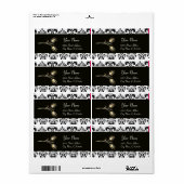 DIAMOND TULIPS SCHWARZ-WEISS DAMASK (Vorne)