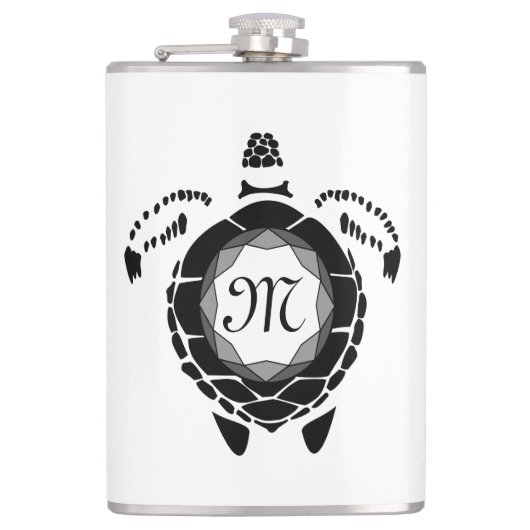 Diamond Turtle Shellback Monogram Flachmann (Vorderseite)