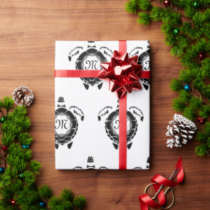 Diamond Turtle Shellback Monogram Geschenkpapier