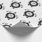 Diamond Turtle Shellback Monogram Geschenkpapier (Ecke)