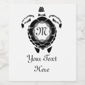Diamond Turtle Shellback Monogram Weinetikett (Einzelnes Label)