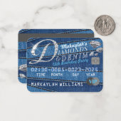 Diamond- und Denim-Party Einladungen (Vorderseite/Rückseite Beispiel)